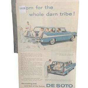 Vintage 1958 De Soto Room For The Whole Darn Tribe Ad Advertisement